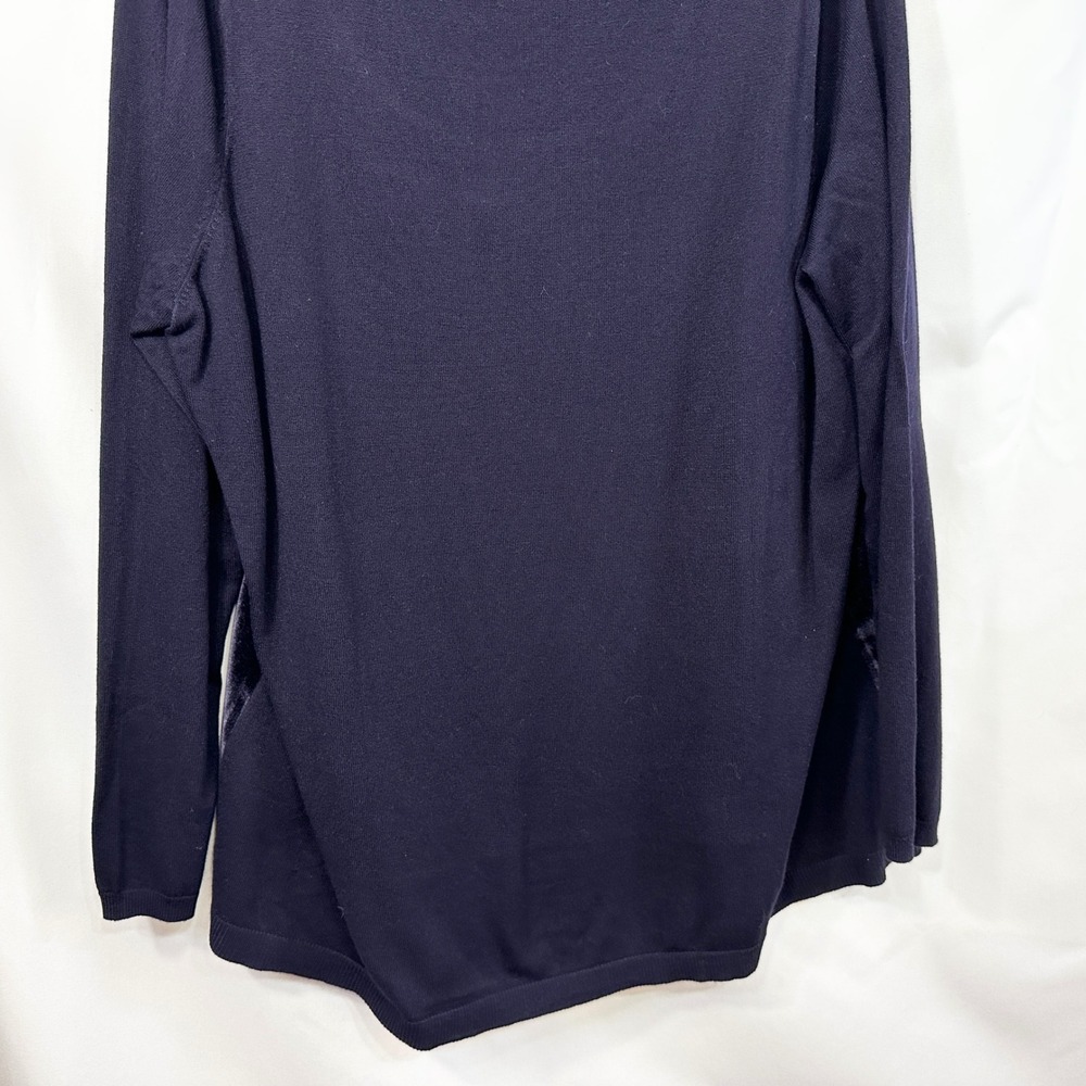 Lane Bryant Plus Size 18/20 Pullover Top Dark Navy Blue Velvet Front Mixed 472 - Picture 6 of 9